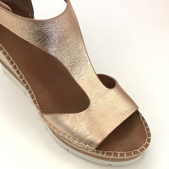 GENTLE SOULS Elyssa T-Strap Espadrille Wedge Sandals Rose Gold Women’s Size 9.5 - Picture 6 of 16